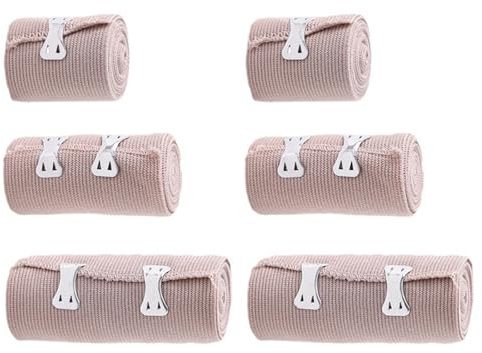 6 Stück Elastischer Verband Kompressionsverband Elastische Binden 5*4,5m/7,5*4,5m/10*4,5m Hochelastische Sportbinde, Schützende Elastische Bandage, Geeignet für Knie, Knöchel, Handgelenke (Hautfarbe)