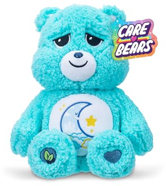 Basic Fun Care Bears 35cm Medium Plush – Bedtime Bear Cosy Collection – Super Soft Eco-Friendly Toy with Belly Badge – Huggable Collectible for Kids & Fans, Blue, 14
