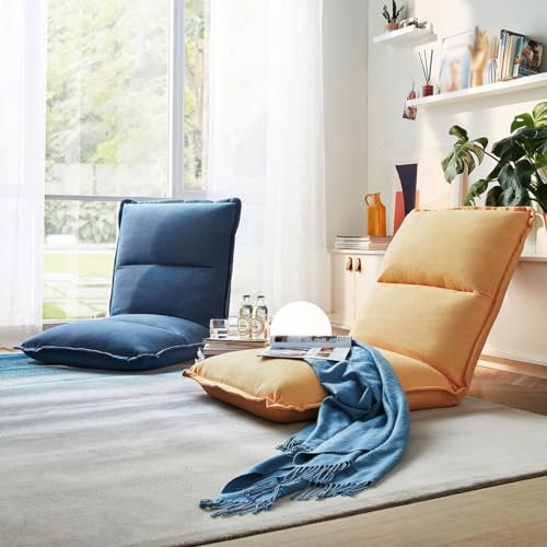 Floor Video Gaming Chair with Adjustable 6 Position Foldable Sofa Lounger Bed Couch Recliner for TV Reading and Relaxing Brown