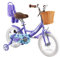 RULLY Grape Kinderfahrrad 14 Zoll für Mädchen von 3-5 Jahren, mit Stützrädern, Mädchenfahrrad mit Korb und Puppensitz, Rosa