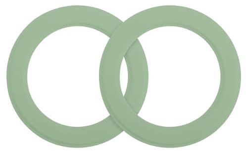 sourcing map Magnetic Sticker Ring, 2Pcs Universal Magnetic Adapter Ring Leather Magnet Wireless Charging Conversion Kit for Mobile Phone Case Wireless Charger (Light Green)