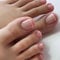 SXVME Light Pink French Tip Press on Toes Nails Short Square, Natural Nude Fake Toe Nails Glue on, Acrylic Toe Press on Nails for Women, Glossy Gel ToeNails in 24 Pcs