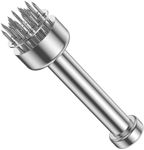 1PCS Stainless Steel Meat Tenderizer with 21 Needles Professional Kitchens Tool Firm Meat Grinder Compact Meat Piercing for Steak and Poultry