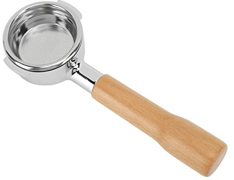 58mm bodenloser Kaffee Portafilter Einschicht Aluminiumlegierung Portafilter Kaffeemaschine Bottomless -Filter für Expsobe -Raketen -Faema WEGA EM19M2 Gemilai Casadio Ascaso (C1 Buchen)