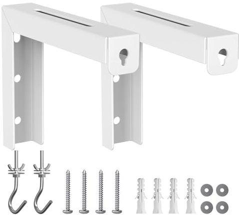 Projector Screen Wall Mount L Brackets Wall Hanging Mount Adjustable Extension Mounting Hooks 20kg Capacity Projector Screen Bracket Mounting Solution