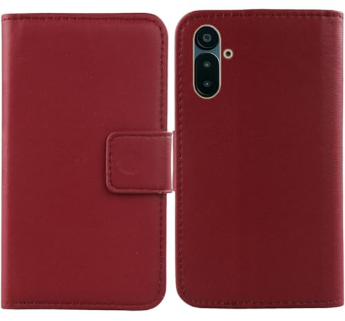 Anybird Flip Echt Leder Tasche Hülle Für Solana Saga Seeker Chapter 2 6.36 Lederhülle Handyhülle Schutz Klapp Handy Etui Cover Case (Rot)