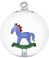 Ichendorf Cascanueces Bola de Navidad Caballo Balancín 8 cm Cristal Borosilicato
