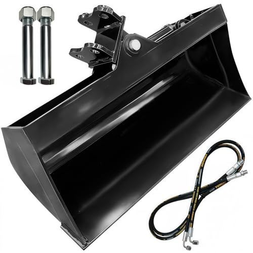Générique Mini Pelle Godet Grande Taille, Godet De Mini Pelleteuse 600 Mm, Accessoire pour Excavatrice Compacte, Seau À Dents Plates, Idéal pour Terrassement Et Nettoyage De Fossés
