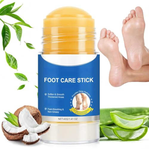 Crème pour les pieds, crème pieds très secs et abîmés – Bâton 60% urée + 2% acide salicylique, éliminateur de callosités, exfoliant hydratant pour talons gercés (1 Pack)