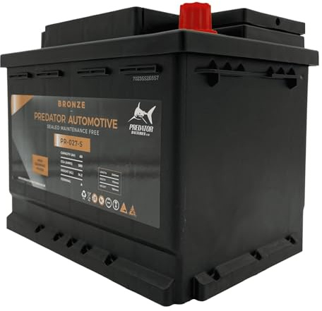Predator Batteries Bronze 027 Flooded Car Battery | 12V 60Ah 580CCA | High Performance 12V Battery for Petrol & Diesel Cars | Reliable, Heavy Duty, Automotive & Durable Replacement Batteries