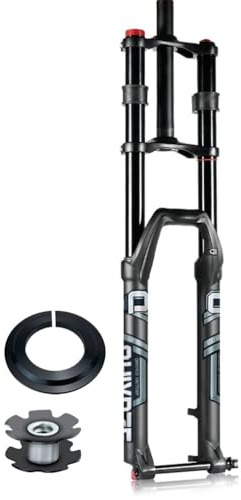 LHHL Downhill Forcella Ammortizzata Air Mountain Bike 27,5/29'' DH/XC Forcella Anteriore MTB Bici Corsa 165mm Rimbalzo Regolabile Dritta Doppia Spalla Perno Passante 15 * 100mm Blocco Manuale(27.5'')