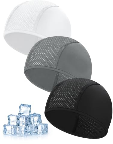 Becellen 3 Pièces Bonnet sous Casque Été Bonnets de Cyclisme Skull Cap Respirant sous Casque Moto Bonnet Running Léger pour Hommes et Femmes