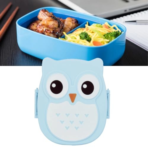 Eulen Brotdose, Brotdose Für Kinder Mit Cartoon Eule, Tragbar, Für Picknick, Als Lunchbox, Behälter, 1050 Ml Blau