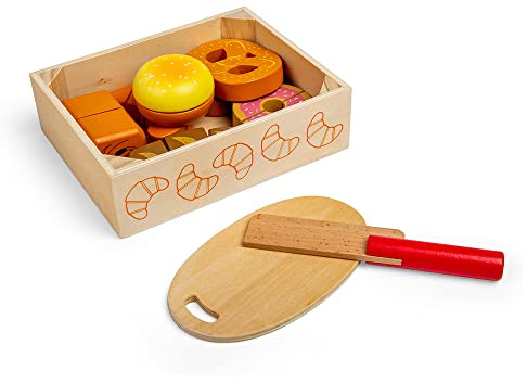Bigjigs Toys Wooden Bread and Pastries Play Food Crate