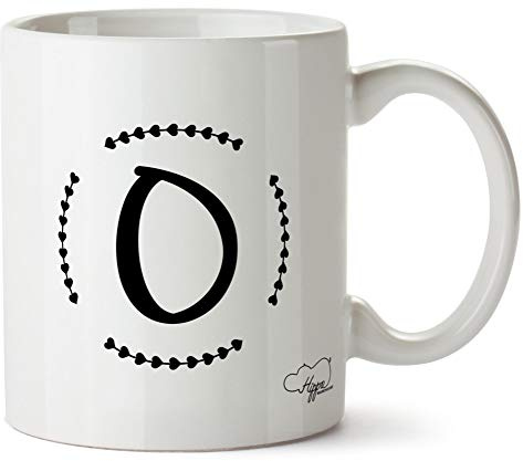 Hippowarehouse O Initial Printed Mug Cup Ceramic 10oz
