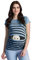 Vêtement de maternité Mignon et Rigolo avec de Motifs de bébé Qui Regarde Humour Haut Femme, à Manches Courtes (Bleu pâle, Medium)