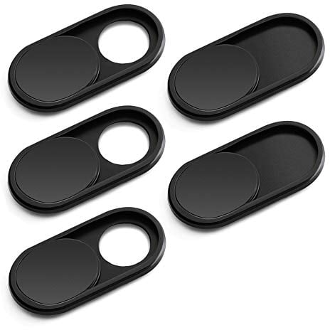 CloudValley 0.6 mm Fino Metal portatil Negro Webcam Tapa, Protege Su Privacidad, Apta para MacBook Air/Pro, iMac, iPad Pro, iPhone, Tabletas, Android Inteligentes, Frontales Cámara[5 Paquete]