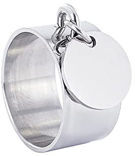 Emotional Bague Femme médaille charm's Médaille Ronde 12mm en Acier personnalisée pour Tous Types d’événements (Neutre, 50)