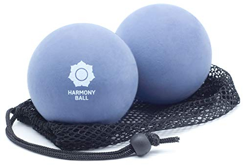 Massagebälle im Netz 2er Set aus Naturkautschuk - 2 x Faszienball weich soft je 9 cm Durchmesser - geeignet für Faszientraining, Yoga & Massage