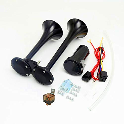 YIYIDA Hupe autohupe lufthupe car horn 150DB Lufthorn chrom zink dual trompete air horn mit kompressor für alle 12V fahrzeuge trucks Car LKW züge boote autos vans ect
