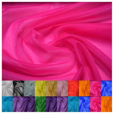 Fabrics-City pink stretch fein Netz Mesh Glitzer Stoff Netzstoff Meterware Tüllstoff Gitter Dekonetz Gardinen Tüll zum Nähen, transparent, elastisch, dekorativ, vielseitig, 5080