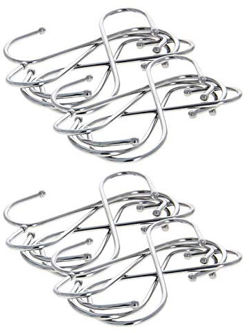 MroMax 5 x robuste S-Haken, 80 x 88 mm, vernickelt, Pfannen-Halter, Haken, Haken zum Aufhängen, S-förmige Haken für Küchenutensilien, Töpfe, Utensilien, Kleidung, Taschen, Handtücher, Pflanzen,