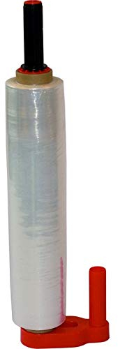 KK Verpackungen® Stretchfolienabroller | 512 Stück, Handabroller für Stretchfolie aus Kunststoff in Rot | 50mm Kern & 400-500mm Rollenbreite