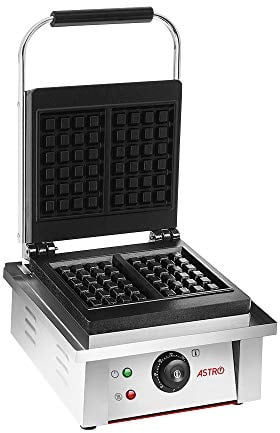 Astro Gaufrier Électrique Professionnel en Fonte - L 31 x P 42 H 24 cm - Taille Gaufres : 10 x 16 cm - Puissance 2 kW