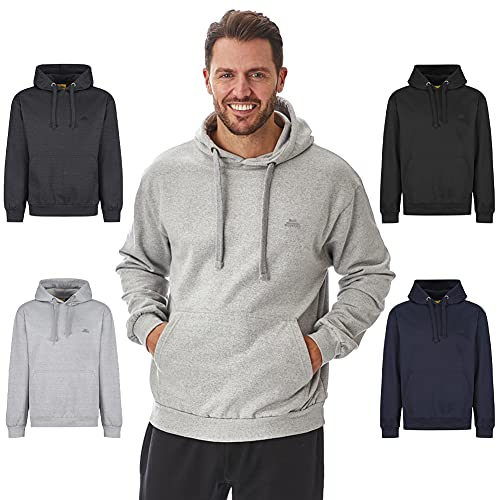 Iron Mountain Mens Soft Fleece Pullover Hooded Hoodie, Reclaimed Yarn Eco Friendly Top, Light Grey Marl, 2X-Large