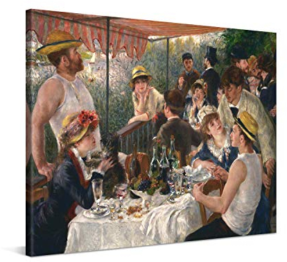 PICANOVA – Pierre-Auguste Renoir – Luncheon of the Boating Party 100x75cm – Bild auf Leinwand – Premium Kunstdruck Auf 2cm Holz-Keilrahmen Für Schlaf- Und Wohnzimmer – Klassische Kunst