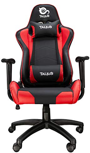 Talius Gecko V2 - Silla Gaming Roja y Negra con Cuero, Ergonomía, Basculante, Alta Densidad y Nylon (Red)