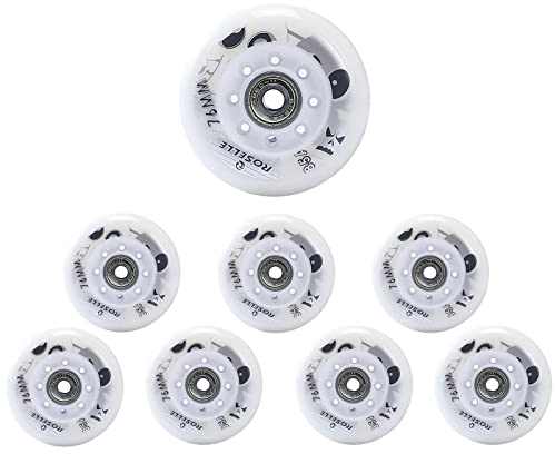 8 Stück Inliner Rollen für Skates mit ABEC-11 Lagern 85A PU Ersatzräder für Hockey Skates Street Skating Outdoor oder Indoor Einsatz,80mm