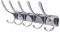 SKOLOO - Appendiabiti da parete con 5 ganci, appendiabiti da parete in metallo per appendere cappotti, giacche, zaini, cappotti, ganci argentati, perfetti per ingresso, cucina, camera da letto