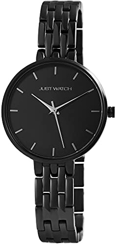 Just Watch Beatrice Damen-Uhr Edelstahl elegant klassisch Analog Quarz JW10109 (schwarz)