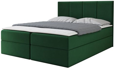 Mirjan24 Boxspringbett Rebos, Doppelbett mit 2 Bettkästen, Lattenrost und Matratze, Amerikanisches Continentalbett, Polsterbett, Bett mit Kopfteil, Bettgestell (Manila 35, 180 x 200 cm)