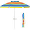GIANTEX Parasol de plage, de 220 cm, avec ancrage et porte-gobelet, rond, inclinable, pour jardin, terrasse, marché, avec sac de transport, protection solaire UV50+ (multicolore)