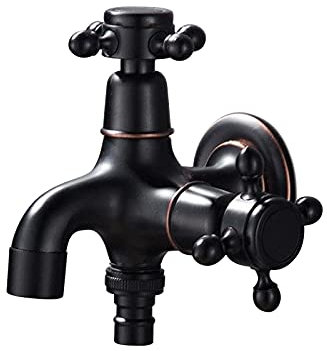 Rubinetti a doppia uscita, rubinetto antico, 1in 2 Out Doppio Rubinetto, Rubinetto Singolo Freddo in Rame da Bagno, Rubinetto dell'Acqua per Lavatrice bagno lavandino rubinetto da giardino esterno