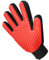 USION Pet Grooming Glove [Upgraded 259 Pins] Dog Cat Animal Gloves Groomers Deshedding Hair Remover Brush Removal Tool with Soft Silicone Tips Single (Red Right Hand)