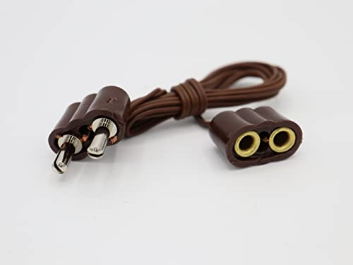 BELI-BECO 502 Verlängerungskabel 60cm - Doppelstecker und Buchse mit 8mm Stiftabstand und Stift-Ø: 2,6mm (Braun)