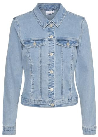 VERO MODA Women's Vmluna LS Slim DNM Jacket Mix Ga Noos, Light Blue (Light Blue Denim), XS