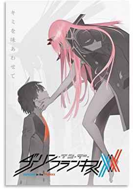 QINGRONG Anime Girl Zero Two 02 Darling in The FranXX Cover-Poster, dekoratives Gemälde, Leinwand, Wandkunst, Wohnzimmer, Poster, Schlafzimmer, Gemälde, 30 x 45 cm