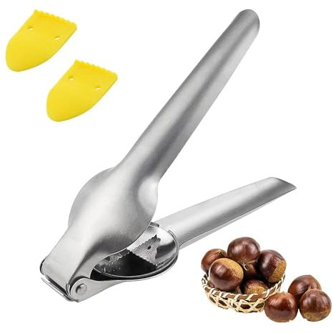UBERMing Eplucheur de Chataigne Inoxydable Pince à Châtaignes | Ouvre Chataigne Coupe Chataigne Multifonctionnels Clip Châtaigne pour Châtaignes Noix Fruits à Coque