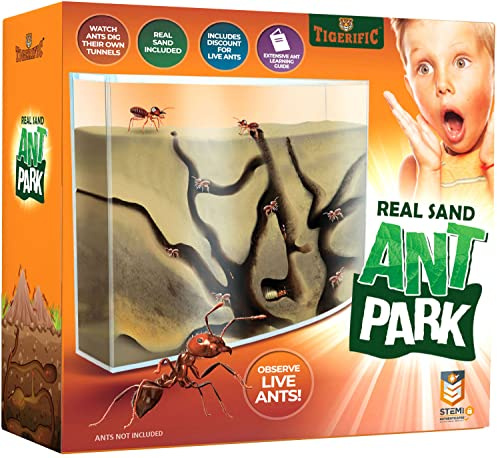 Tigerific Ant Farm for Live Ants - Real Sand Ant Colony Kit for Kids -Fun Science Habitat Set for Children, Watch Ants Dig Tunnels, Carry Sand, Hide and Drag Their Food