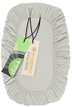 Emily´s Check Universal Spannbezug extra elastisch, 80 x 120 cm, Silber | 97 % Baumwolle, 3 % Elasthan, Öko-Tex Standard 100, Rundumgummi, extrem dehnbar, passgenauer Sitz, formstabil, blickdicht