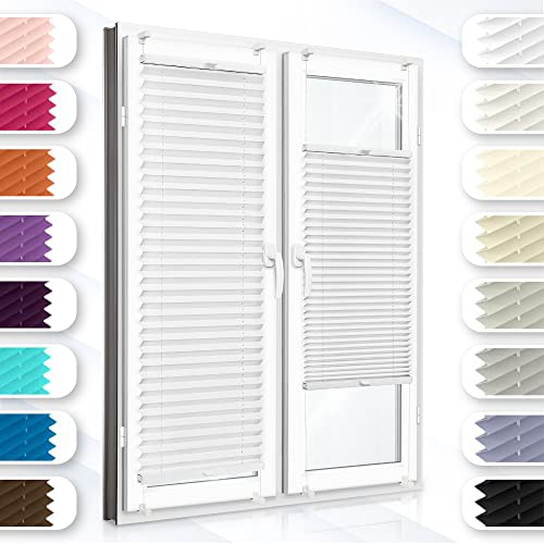 Concept Blinds Plissee nach Maß OHNE Bohrung – Premiumkollektion 18 Stofffarben – Schnelle und einfache Montage (Höhe von 150 cm bis 230 cm)