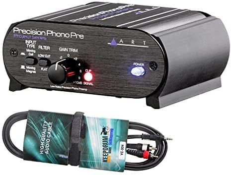 Art Precision Phono Preamp Vorverstärker für Plattenspieler + keepdrum Audiokabel