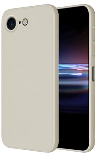HONLEN Coque pour iPhone 7 / iPhone 8 / iPhone SE 2020 / SE 2022 Protection Étui, (4.7 inches) Liquide TPU Silicone Case Anti Rayures Ultra Mince Souple Cover en Silicone Blanc Antique