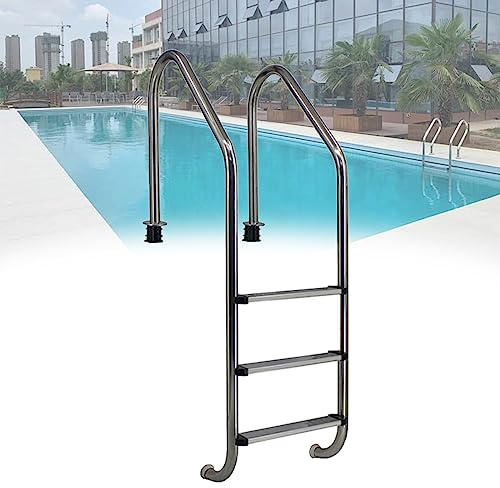 DOZPAL Scala per Piscina interrata in Acciaio Inossidabile per Piscine, bagni termali, Piscine termali e parchi Acquatici - Gradini per Scale Resistenti per Piscina,A-3steps