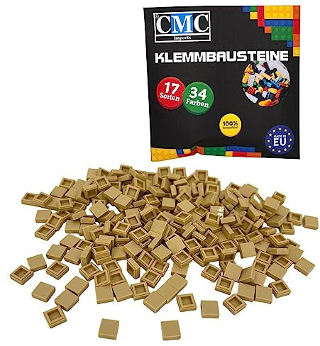 CMC imports 100 x Klemmbausteine Fliesen Tiles Bausteine 1x1 Noppen Kompatibel 34 Farben freie Farbenwahl (094 - Beige)