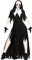 TOPJIAO Halloween Kostüm Damen Horror Halloween Nonne Kostüm Gruselige Kleidung Scary Gothic Kleid Vampirkleid Halloween Hexenkostüm Damen Cosplay Kleid Karneval Ausführen Kostüme Vampir Lange Kleid